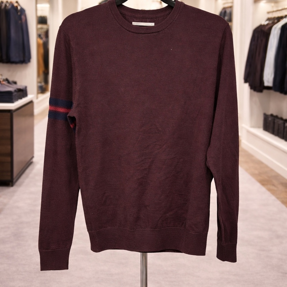 Goodthreads 100% Merino Wool Crewneck Sweater Burgundy Size S NWT